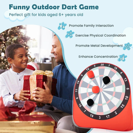 Foldable and Portable Large Dart Board for Kids-Red