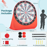 Foldable and Portable Large Dart Board for Kids-Red