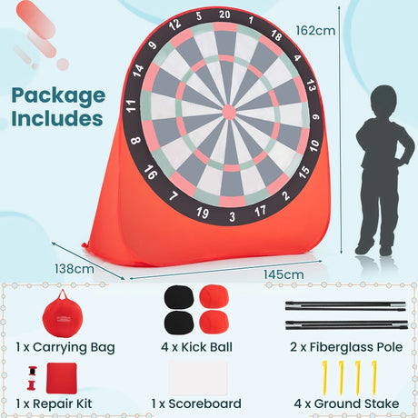 Foldable and Portable Large Dart Board for Kids-Red