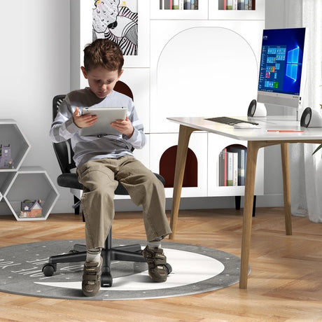 Height-adjustable Kids Mesh Ergonomic Desk Chair with Universal Casters-Black
