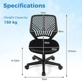 Height-adjustable Kids Mesh Ergonomic Desk Chair with Universal Casters-Black