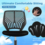 Height-adjustable Kids Mesh Ergonomic Desk Chair with Universal Casters-Black