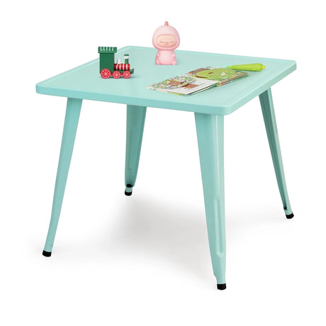 27-Inch Kids Square Steel Table Play Learn Activity Table-Blue