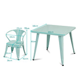27-Inch Kids Square Steel Table Play Learn Activity Table-Blue
