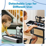 Kids Piano Keyboard 37-Key Kids Toy Keyboard Piano with Microphone for 3+ Kids-Black