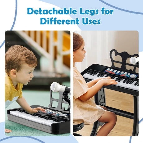 Kids Piano Keyboard 37-Key Kids Toy Keyboard Piano with Microphone for 3+ Kids-Black