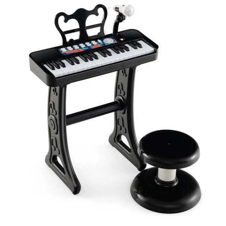Kids Piano Keyboard 37-Key Kids Toy Keyboard Piano with Microphone for 3+ Kids-Black