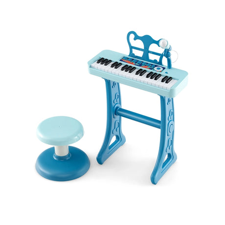 Kids Piano Keyboard 37-Key Kids Toy Keyboard Piano with Microphone for 3+ Kids-Blue