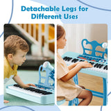 Kids Piano Keyboard 37-Key Kids Toy Keyboard Piano with Microphone for 3+ Kids-Blue