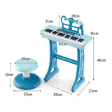 Kids Piano Keyboard 37-Key Kids Toy Keyboard Piano with Microphone for 3+ Kids-Blue