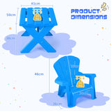 3-Piece Plastic Children Table Chair Set-Blue