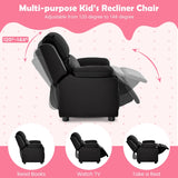Kids Recliner Chair with Adjustable Backrest and Footrest-Black