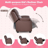 Kids Recliner Chair with Adjustable Backrest and Footrest-Coffee