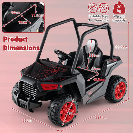 24V Kids Ride-on Car with 3 Adjustable Speeds-Black