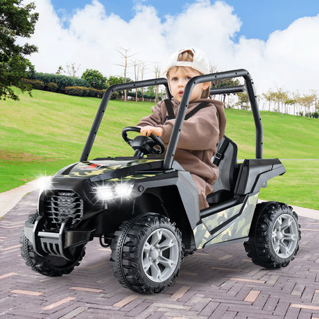 24V Kids Ride-on Car with 3 Adjustable Speeds-Camouflage