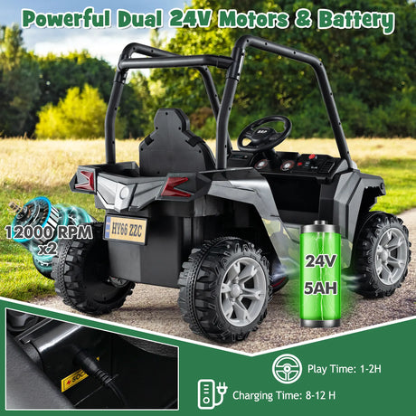 24V Kids Ride-on Car with 3 Adjustable Speeds-Camouflage