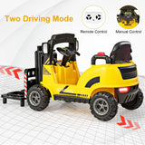 12V Kids Ride-on Forklift with Detachable Lift Pallet-Yellow