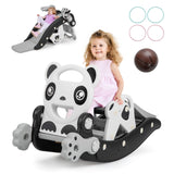 Kids Rocking Horse and Slide Set with Basketball and Ring Game