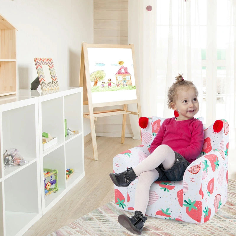 Kids Sofa Chair Foam Filled Armchair with  Extra Padded Pillow-Pink
