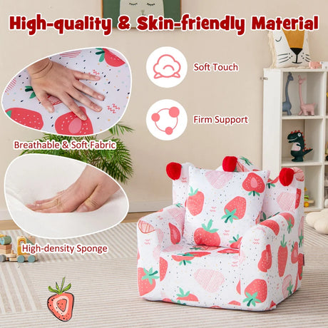 Kids Sofa Chair Foam Filled Armchair with  Extra Padded Pillow-Pink