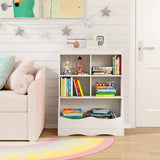 Kids Storage Shelf Home Toy Storage Organizer with 5 Cubes-White