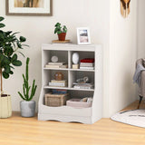 Kids Storage Shelf Home Toy Storage Organizer with 5 Cubes-White