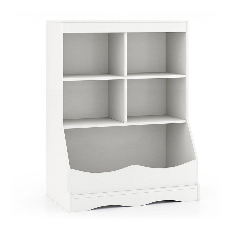 Kids Storage Shelf Home Toy Storage Organizer with 5 Cubes-White