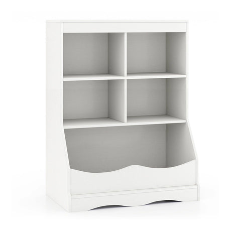 Kids Storage Shelf Home Toy Storage Organizer with 5 Cubes-White