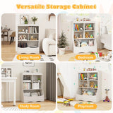Kids Storage Shelf Home Toy Storage Organizer with 5 Cubes-White