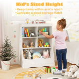 Kids Storage Shelf Home Toy Storage Organizer with 5 Cubes-White
