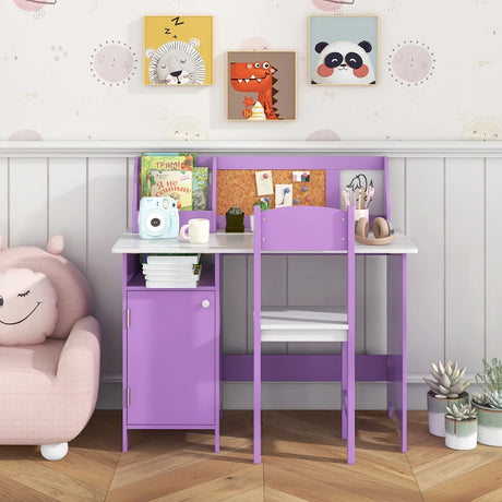 Kids Table and Chair Set for Arts, Crafts, Homework, Home School-Purple