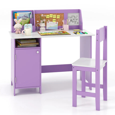 Kids Table and Chair Set for Arts, Crafts, Homework, Home School-Purple