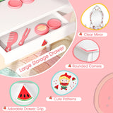 2-in-1 Kids Vanity Set with Mirror and Drawer