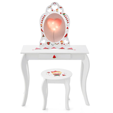 2-in-1 Kids Vanity Set with Mirror and Drawer