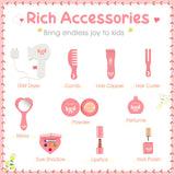 Kids Vanity Set with Tri-folding Mirror-White
