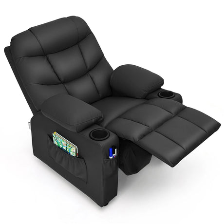 PU Leather Recliner with Cup Holder for Kids