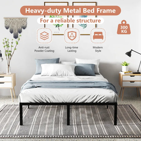 King Size Heavy Duty Metal Platform Bed Frame