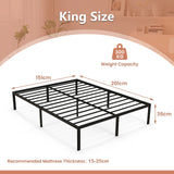 King Size Heavy Duty Metal Platform Bed Frame