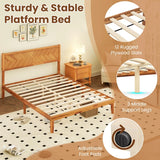 Twin/Full/Queen Size Bed Frame with Headboard and Storage Space-Queen Size