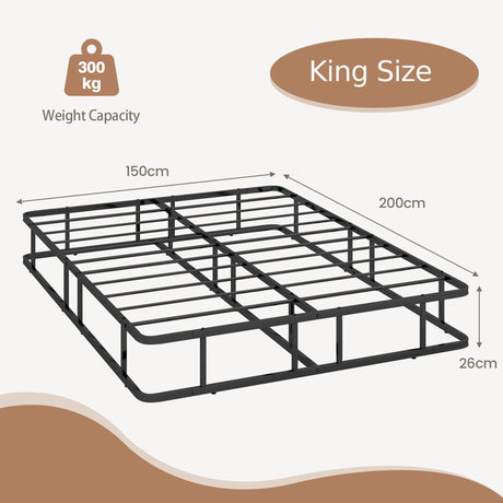 Queen Size Bed Frame with Metal Slat Support