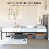 Queen Size Platform Bed with Headboard and Metal Frame-Queen Size