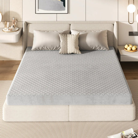 Twin/Queen/King Size Luxury Super Soft Velvet Mattress Protector-King Size