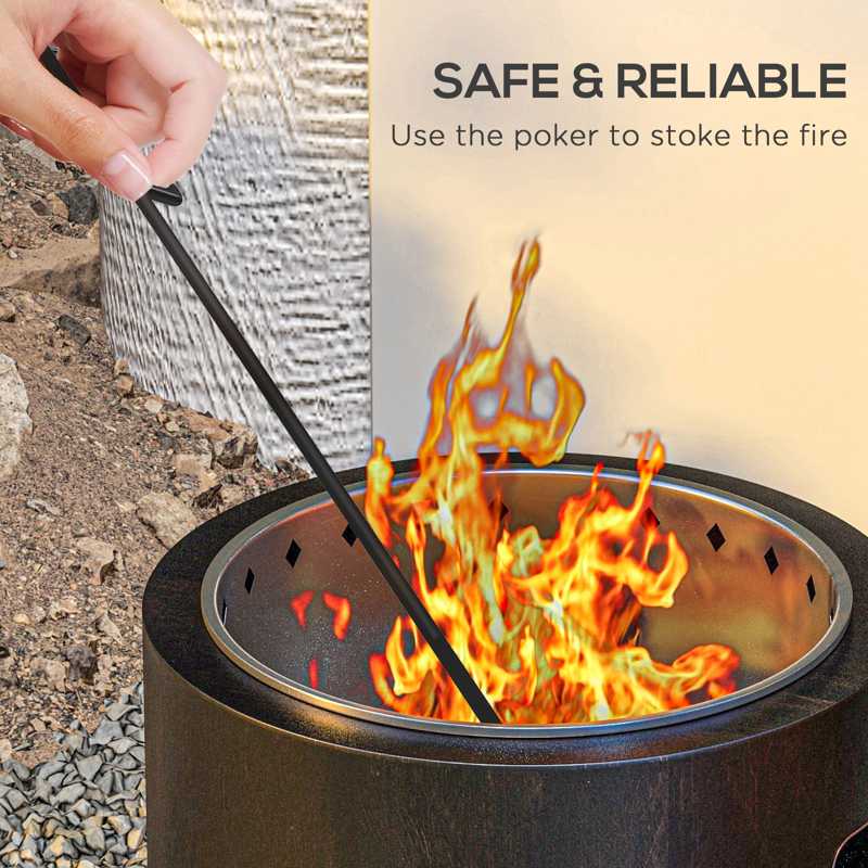 Outsunny Metal Wood-burning Smokeless Fire Pit, Black