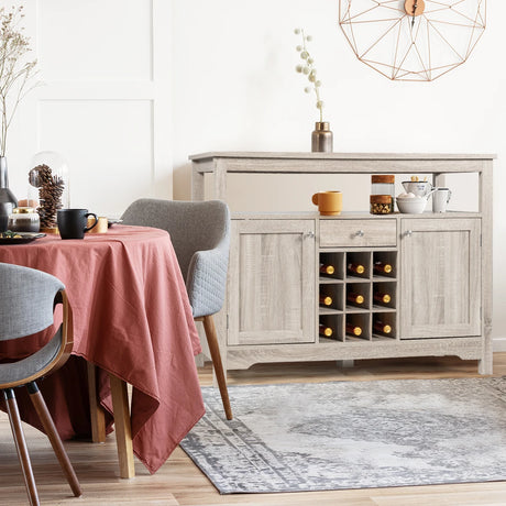 Buffet Server Sideboard Wine Cabinet Console-Gray