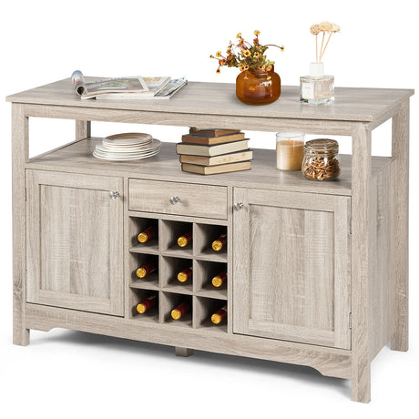 Buffet Server Sideboard Wine Cabinet Console-Gray
