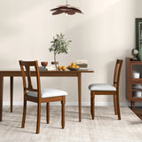 Kitchen Dining Chair with Linen Fabric and Storage Space-Brown