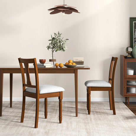 Kitchen Dining Chair with Linen Fabric and Storage Space-Brown
