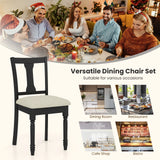 Kitchen Dining Chair with Linen Fabric and Storage Space-Black