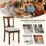 Kitchen Dining Chair with Linen Fabric and Storage Space-Brown