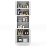 75 Inch Kitchen Pantry Cabinet Tall Cupboard with Doors and Shelves-White
